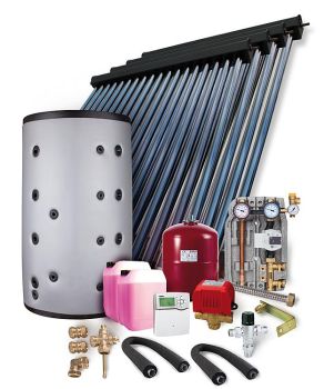Solarpaket HP 30 Aufdachmontage 19,56m² mit Hygienespeicher 1000L, 2WT